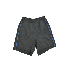 Lululemon Men's Black Pace Breaker Shorts Size M W/ Blue Striped Accents